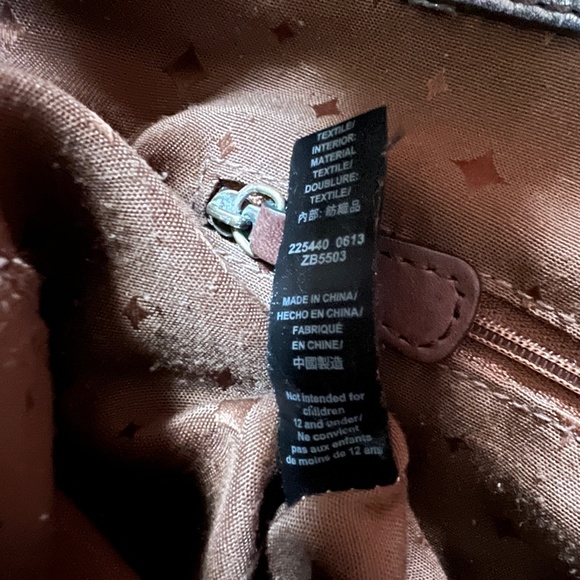 Fossil Explorer Metallic Leather Hobo ZB5503 Gunmetal/Brown - Picture 11 of 12